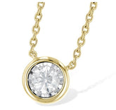 14 Karat Yellow Gold Necklace with a 0.25 Carat Round Diamond- 18 Inches